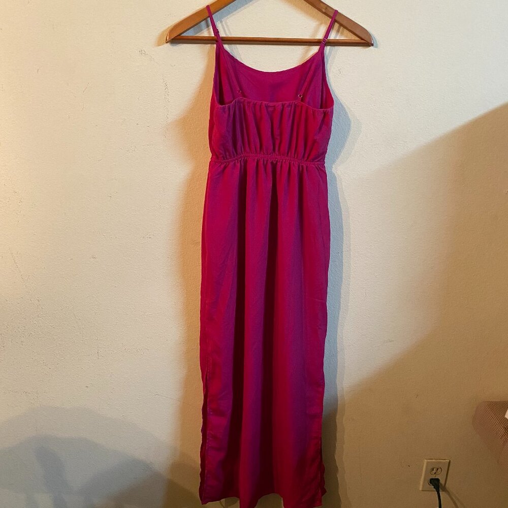 CUT LABEL XS FUCHSIA PINK  MAXI DRESS WITH EMPIRE WAISTLINE & SPAGHETTI STRAPS
